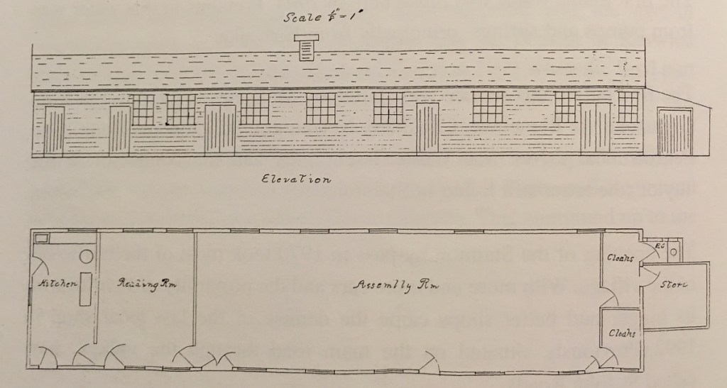 Architect's drawings of the original village hall